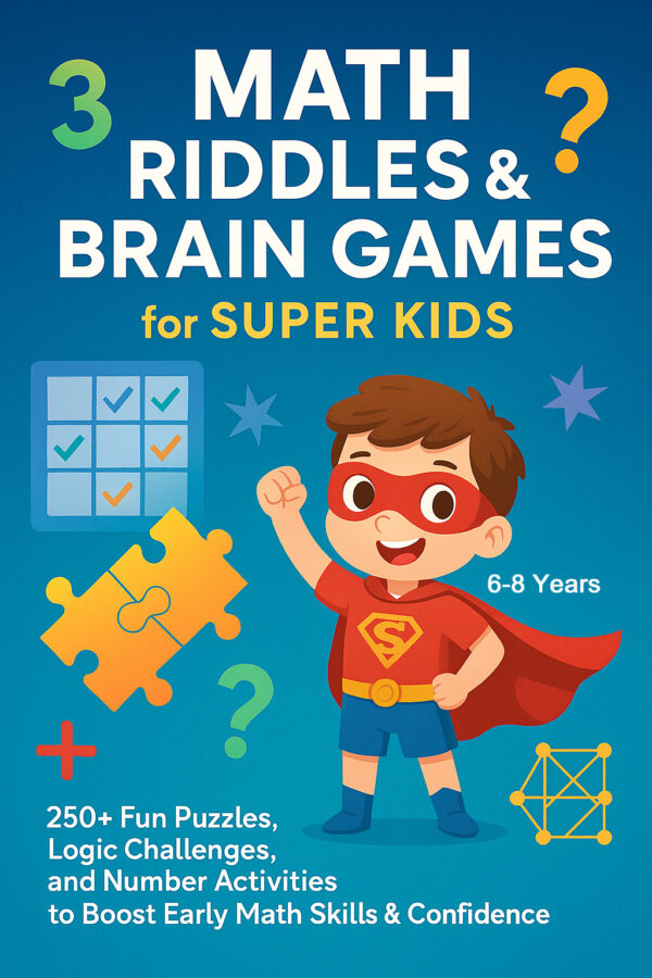 Math Riddles & Brain Games for Super Kids (Ages 6–8) | 250+ Fun Puzzles to Boost Math Confidence