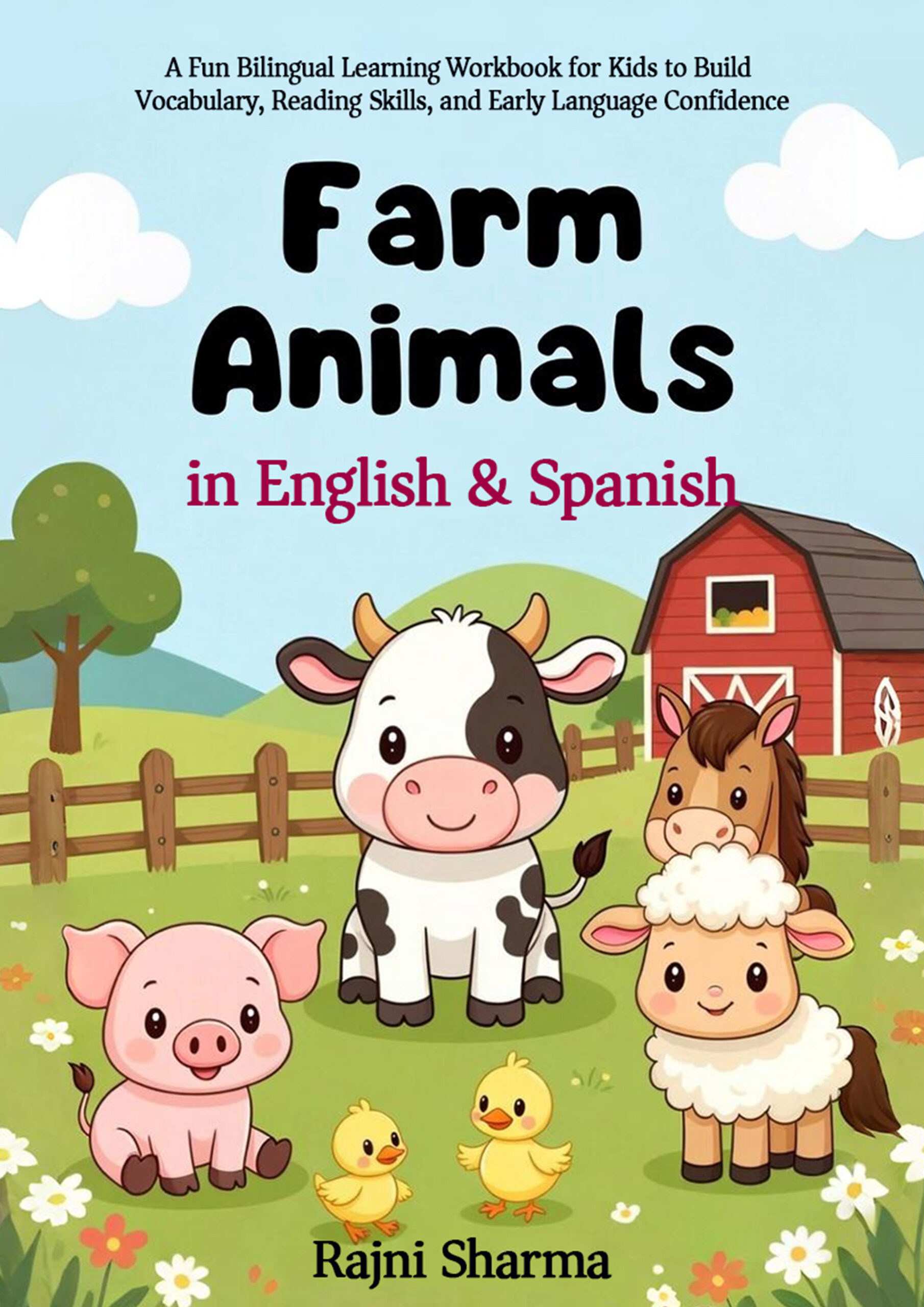 Farm Animals in English & Spanish – Bilingual Vocabulary Workbook for Kids