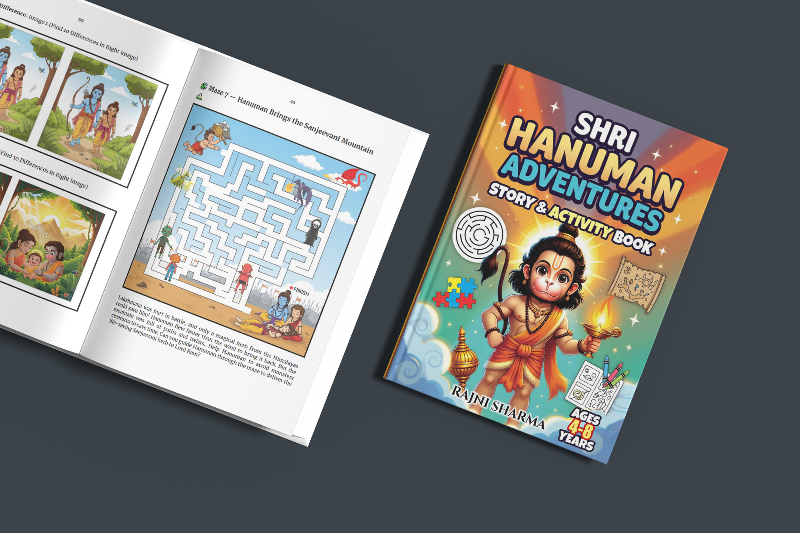 Shri Hanuman Adventures – Story & Activity Book for Kids (Ages 4–8) - Image 2