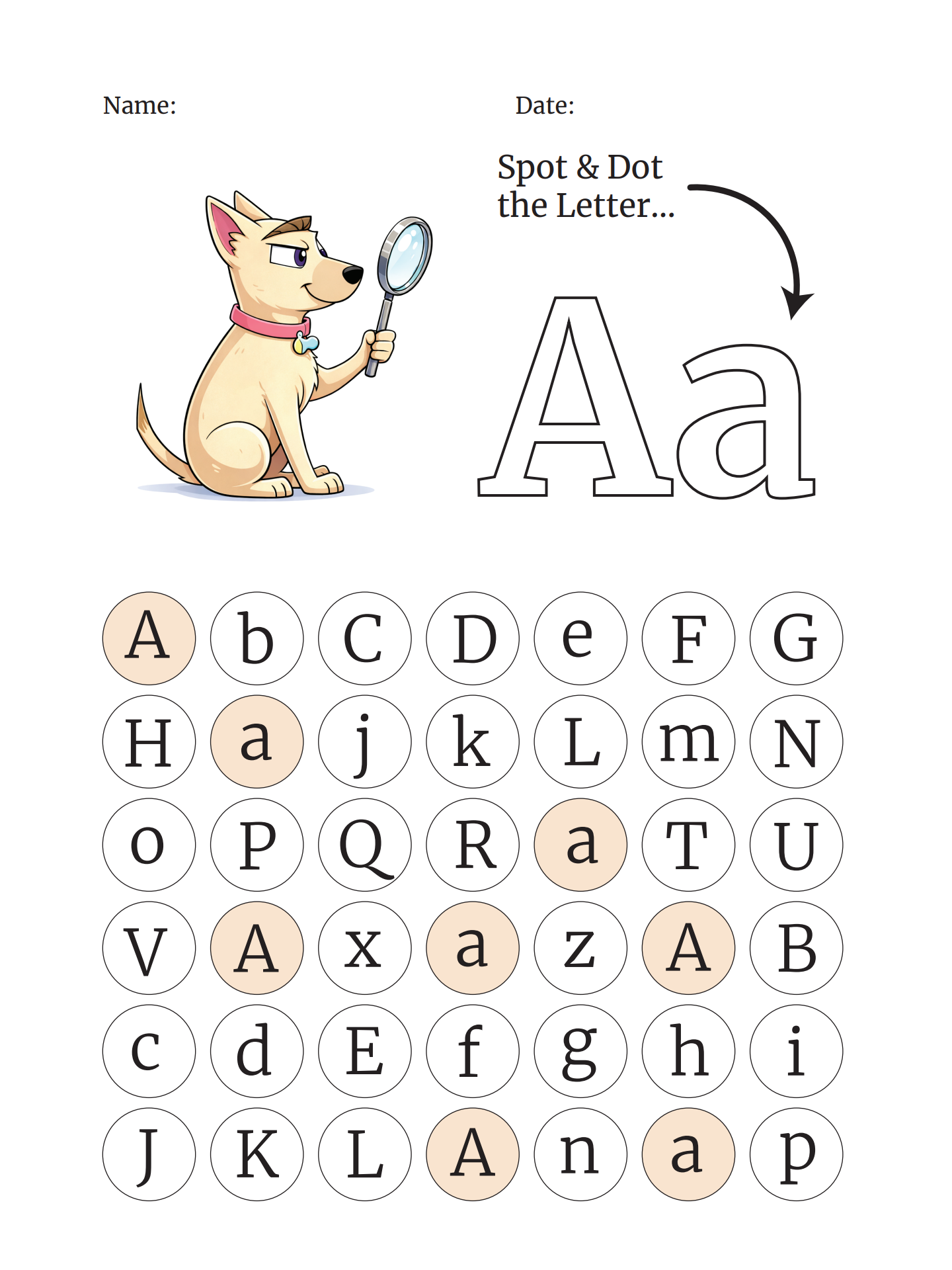 Alphabet Recognition Quiz Worksheets (A–Z) for Preschool & Kindergarten (Ages 3–6) - Image 2