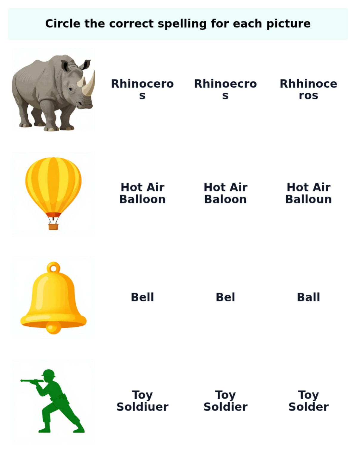 Correct Spelling Worksheets for Kids (Ages 4–8) - Image 2