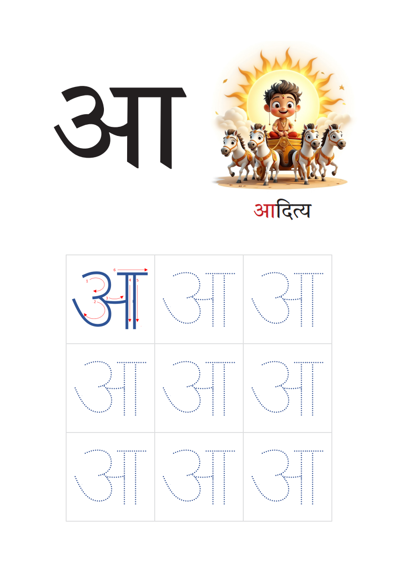 Hindi Alphabet Tracing Worksheets (Ages 3–6) – Sanatani Learning - Image 2