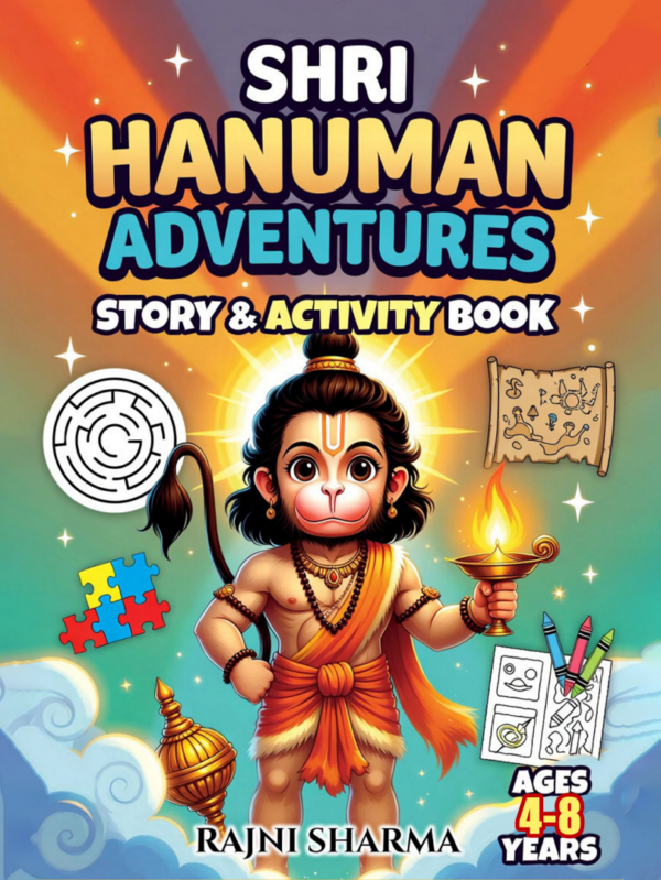Shri Hanuman Adventures – Story & Activity Book for Kids (Ages 4–8)
