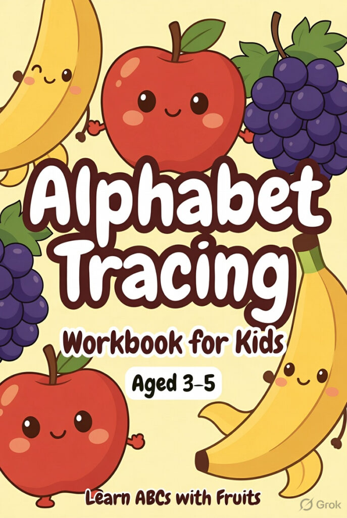 Fruits alphabet tracing worksheets