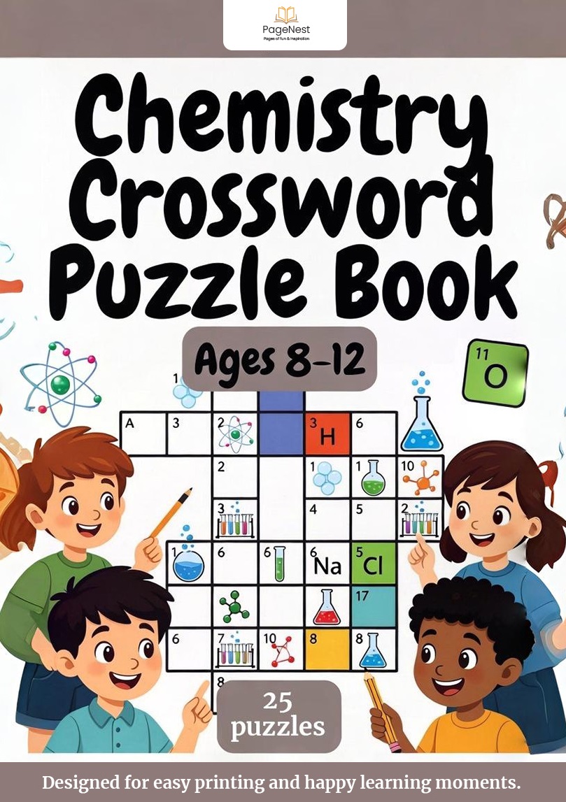 Chemistry Crossword Puzzle Book for Kids Ages 8–12 | Fun Science Vocabulary Practice
