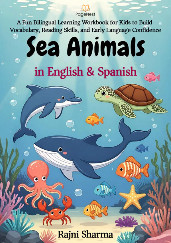 Sea Animals in English & Spanish – Bilingual Vocabulary Workbook for Kids