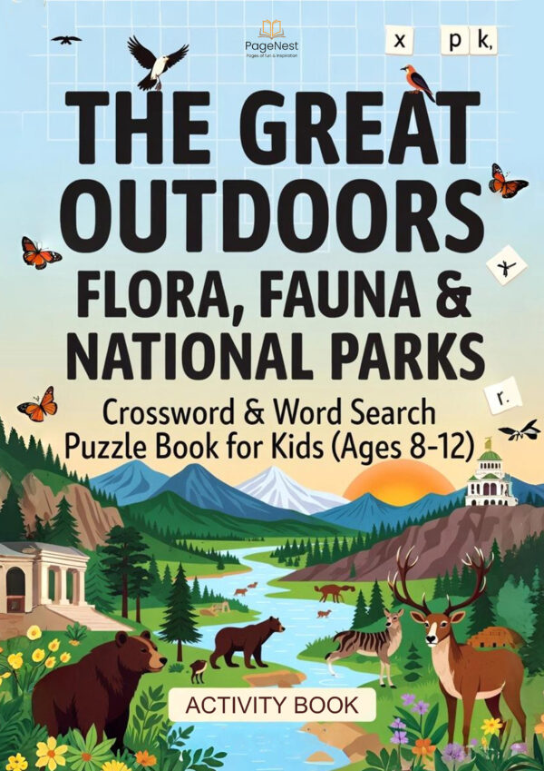 The Great Outdoors – Flora, Fauna & National Parks Crossword & Word Search Puzzle Book for Kids (Ages 8–12)