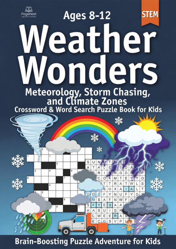 Weather Wonders Puzzle Book for Kids – Meteorology Crossword & Word Search | Weather Science Activity Book Ages 8-12 (Printable PDF)