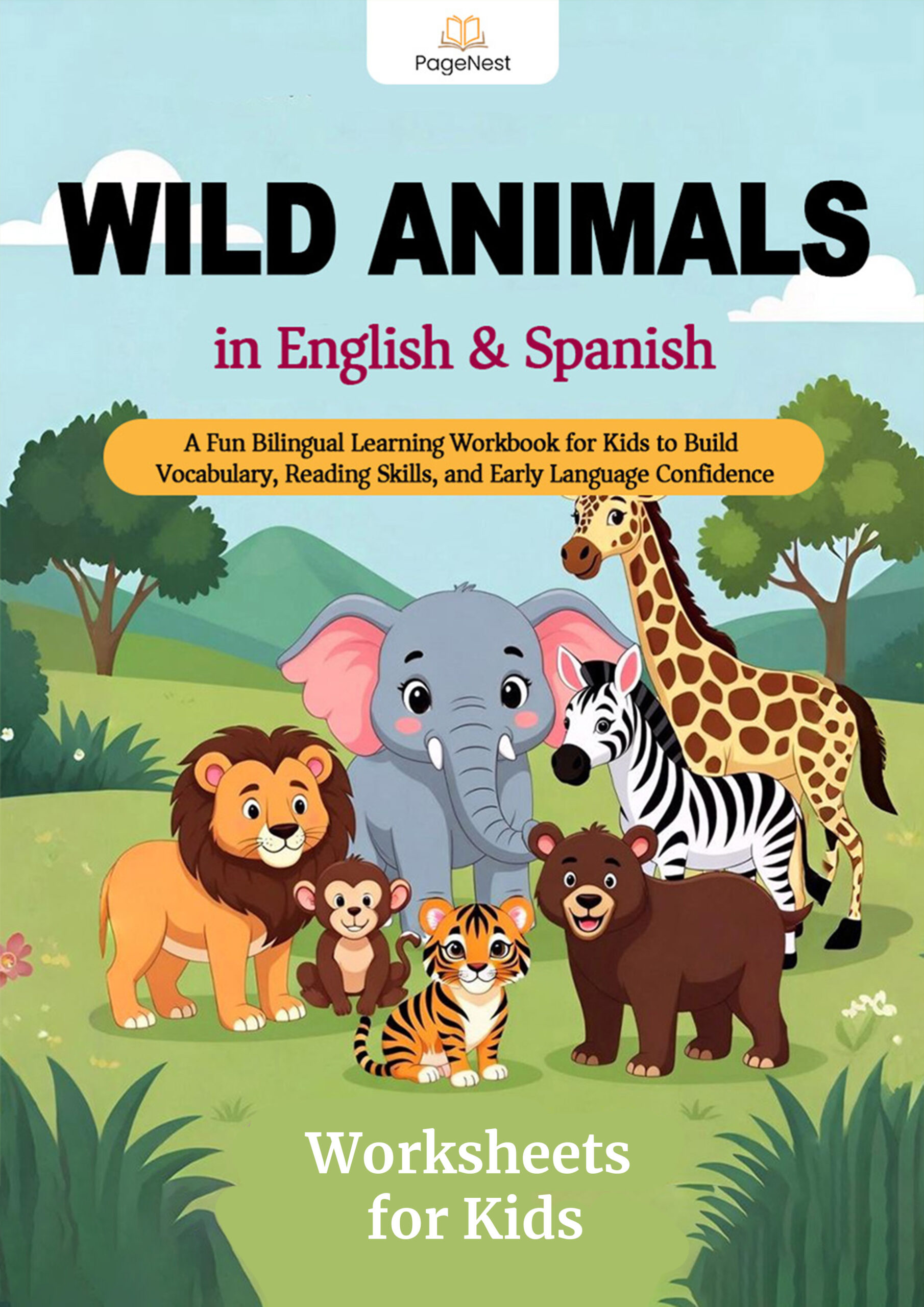 Wild Animals Matching Worksheets (English–Spanish Printable)